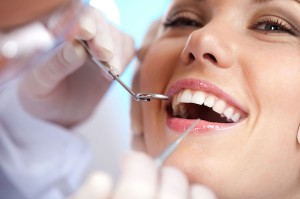 Woman smiling at dentist, Fort Lauderdale dentist